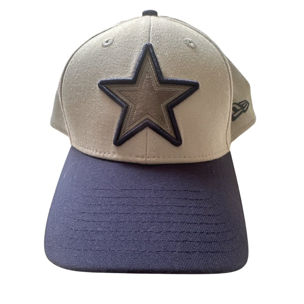 Dallas Cowboys NFL 39Thirty Flex Fit Cap By New Era Medium-Large Beige & Navy Em